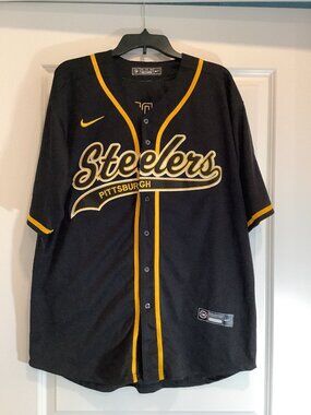 Pittsburgh Steelers Baseball Style Jersey, Size XXXL, Harris #22, Nike